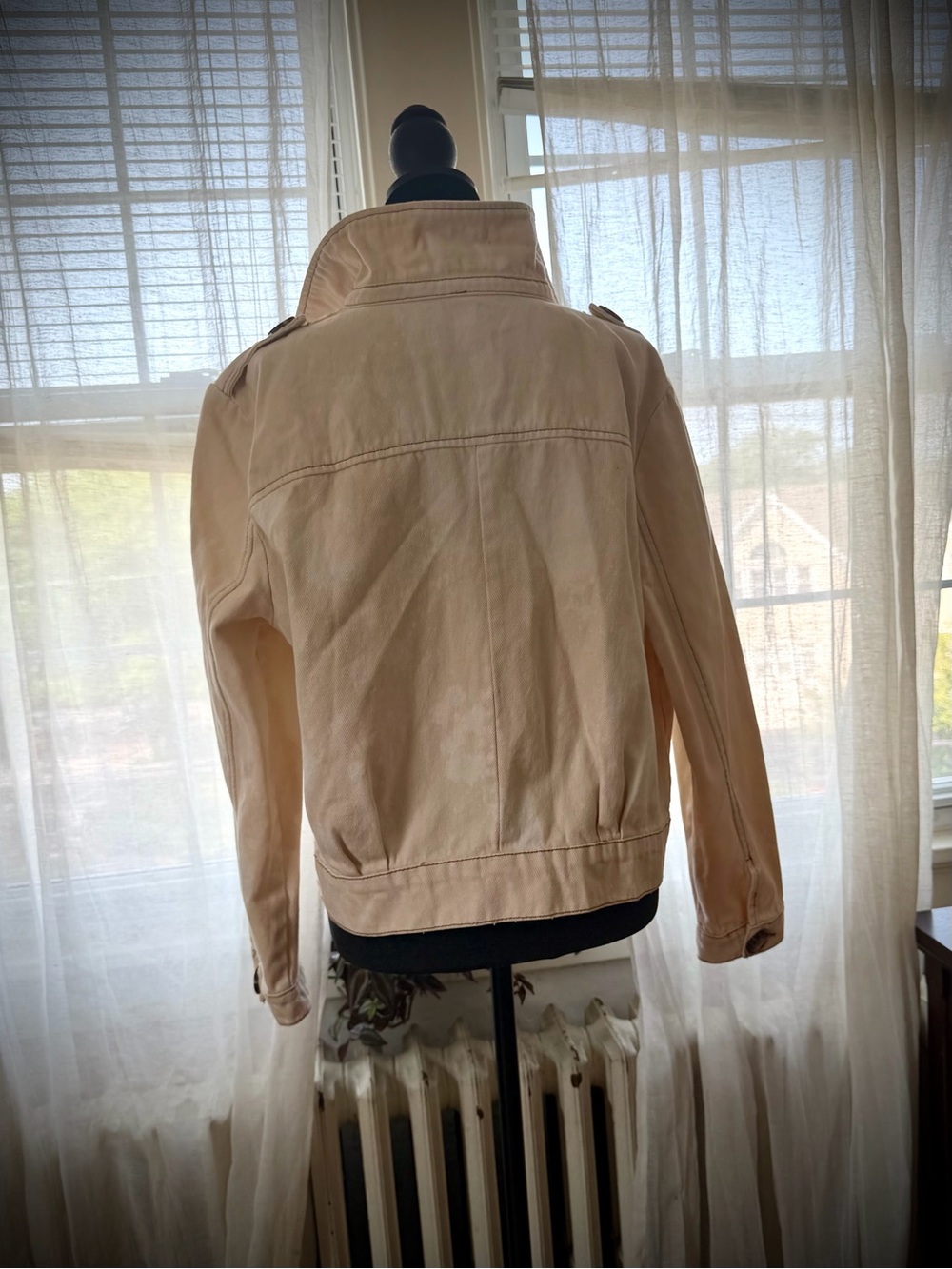 Free People Cream Button-Front Jean Jacket - Picture 9 of 15
